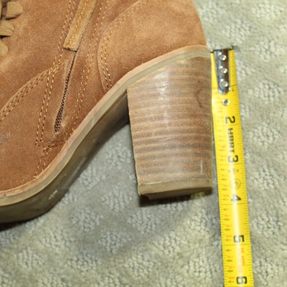 Dolce Vita Size 6.5 Brown Suede Lace Up 3.5" Heeled Boots - Picture 7 of 7